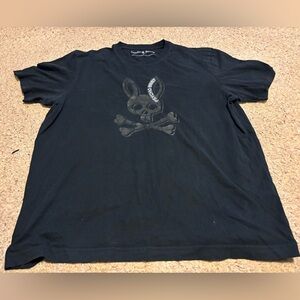 PSYCHO BUNNY SZ 6 OR L BOYS MENS XS BLACK GUC TEE TOP SHIRT